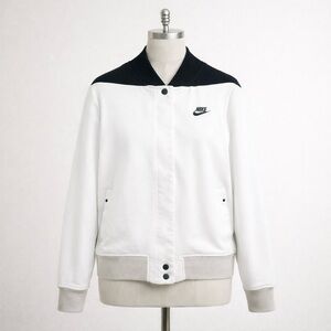 Nike Tech Fleece Destroyer Jacket Sweatshirt Bomber White Beige Black Medium